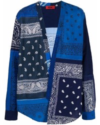 blaues Langarmhemd mit Paisley-Muster von 424