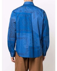 blaues Langarmhemd mit Paisley-Muster von Kenzo