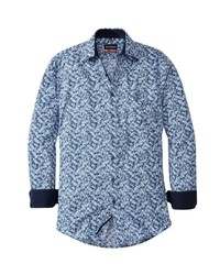 blaues Langarmhemd mit Paisley-Muster von Bernd Berger