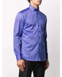 blaues Langarmhemd mit Paisley-Muster von Etro