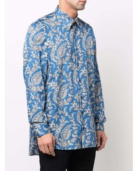 blaues Langarmhemd mit Paisley-Muster von Etro