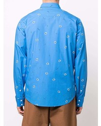 blaues Langarmhemd mit Paisley-Muster von Kenzo
