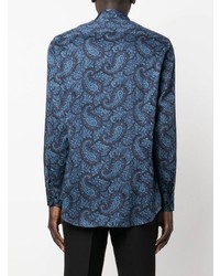 blaues Langarmhemd mit Paisley-Muster von Etro