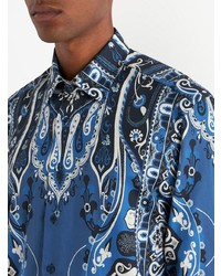 blaues Langarmhemd mit Paisley-Muster von Etro