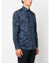 blaues Langarmhemd mit Paisley-Muster von Etro