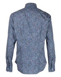 blaues Langarmhemd mit Paisley-Muster von Orian