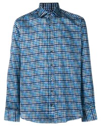 blaues Langarmhemd mit Vichy-Muster von Etro
