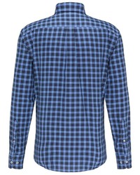 blaues Langarmhemd mit Vichy-Muster von Fynch Hatton