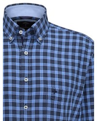 blaues Langarmhemd mit Vichy-Muster von Fynch Hatton