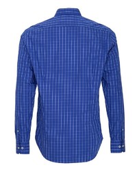 blaues Langarmhemd mit Vichy-Muster von GABANO