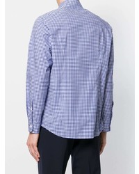 blaues Langarmhemd mit Vichy-Muster von Fashion Clinic Timeless