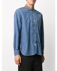 blaues Langarmhemd mit Vichy-Muster von Junya Watanabe MAN
