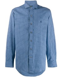 blaues Langarmhemd mit Vichy-Muster von Polo Ralph Lauren