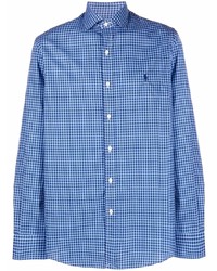 blaues Langarmhemd mit Vichy-Muster von Polo Ralph Lauren