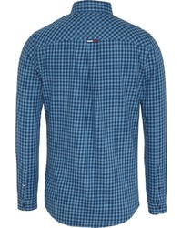 blaues Langarmhemd mit Vichy-Muster von Tommy Jeans