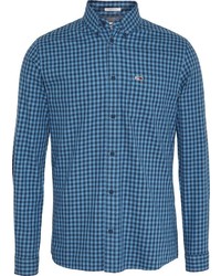 blaues Langarmhemd mit Vichy-Muster von Tommy Jeans