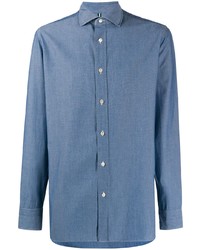 blaues Langarmhemd von Borrelli