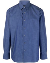 blaues Langarmhemd von Brioni