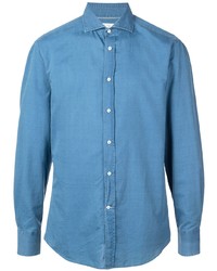 blaues Langarmhemd von Brunello Cucinelli