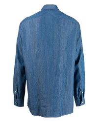 blaues Langarmhemd von Caruso