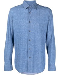 blaues Langarmhemd von Corneliani