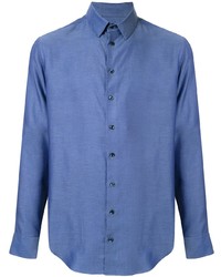 blaues Langarmhemd von Giorgio Armani