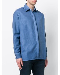 blaues Langarmhemd von Poan