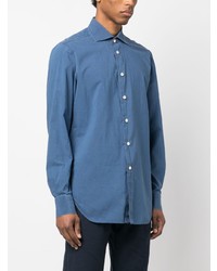 blaues Langarmhemd von Kiton