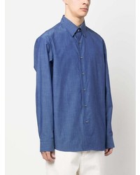 blaues Langarmhemd von Brioni