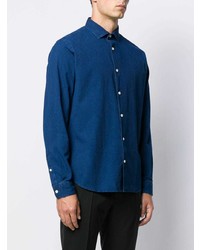 blaues Langarmhemd von Z Zegna