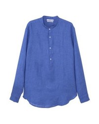blaues Langarmhemd von Mango