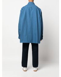 blaues Langarmhemd von Raf Simons