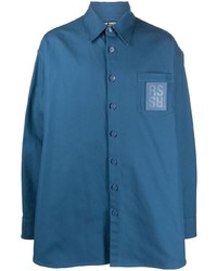 blaues Langarmhemd von Raf Simons