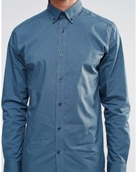 blaues Langarmhemd von Selected