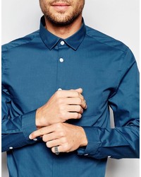 blaues Langarmhemd von Asos