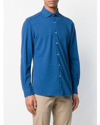 blaues Langarmhemd von Fay