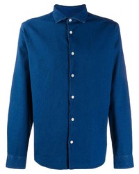 blaues Langarmhemd von Z Zegna