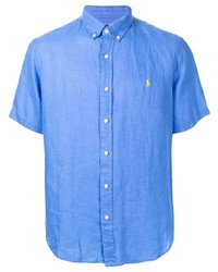 blaues Leinen Kurzarmhemd von Polo Ralph Lauren