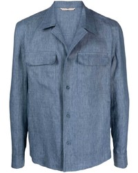 blaues Leinen Langarmhemd von Briglia 1949