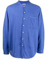 blaues Leinen Langarmhemd von Coohem