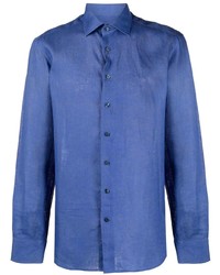 blaues Leinen Langarmhemd von Etro