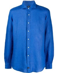 blaues Leinen Langarmhemd von Fay