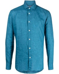 blaues Leinen Langarmhemd von Frescobol Carioca