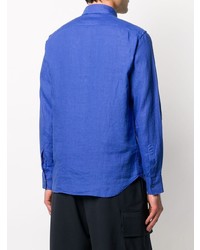 blaues Leinen Langarmhemd von Aspesi