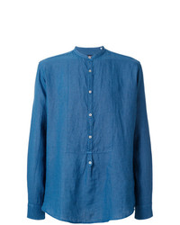 blaues Leinen Langarmhemd von The Gigi