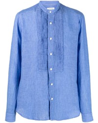 blaues Leinen Langarmhemd von Tintoria Mattei