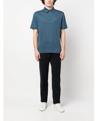 blaues Leinen Polohemd von Zegna