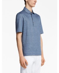 blaues Leinen Polohemd von Zegna