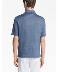 blaues Leinen Polohemd von Zegna