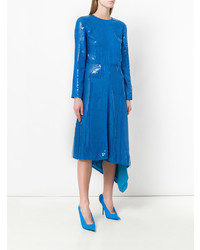 blaues Midikleid aus Pailletten von MSGM